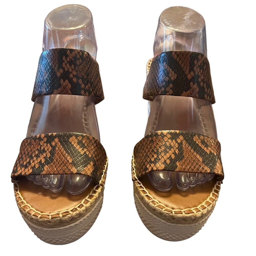 Franco Sarto Nora Espadrilles Brown Snake Print NEW Size 9 - Picture 5 of 10